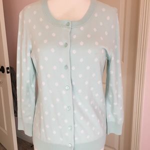 Talbots NWOT Polka Dot Cardigan Sweater, sz Small